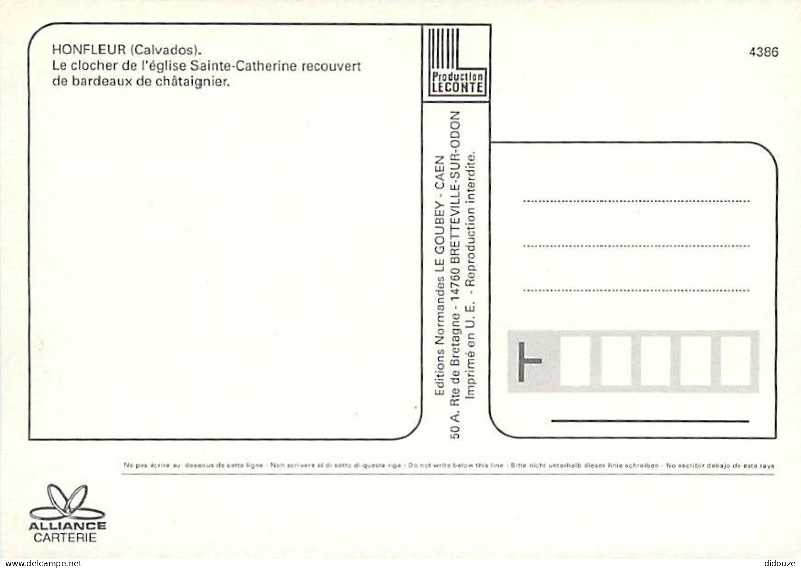 14 - Honfleur - Le Clocher De L'église Sainte-Catherine Recouvert De Bardeaux De Châtaignier - Automobiles - Carte Neuve - Honfleur