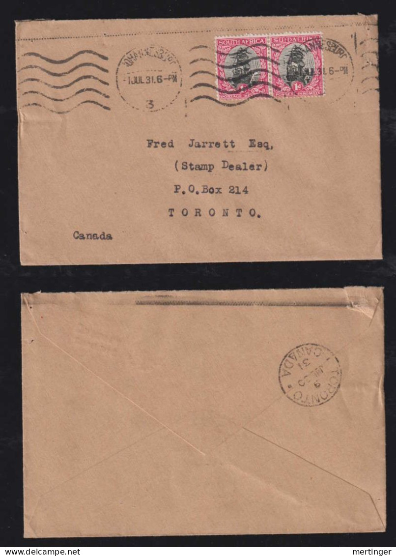 South Africa 1931 Cover JOHANNESBURG X TORONTO Canada - Briefe U. Dokumente