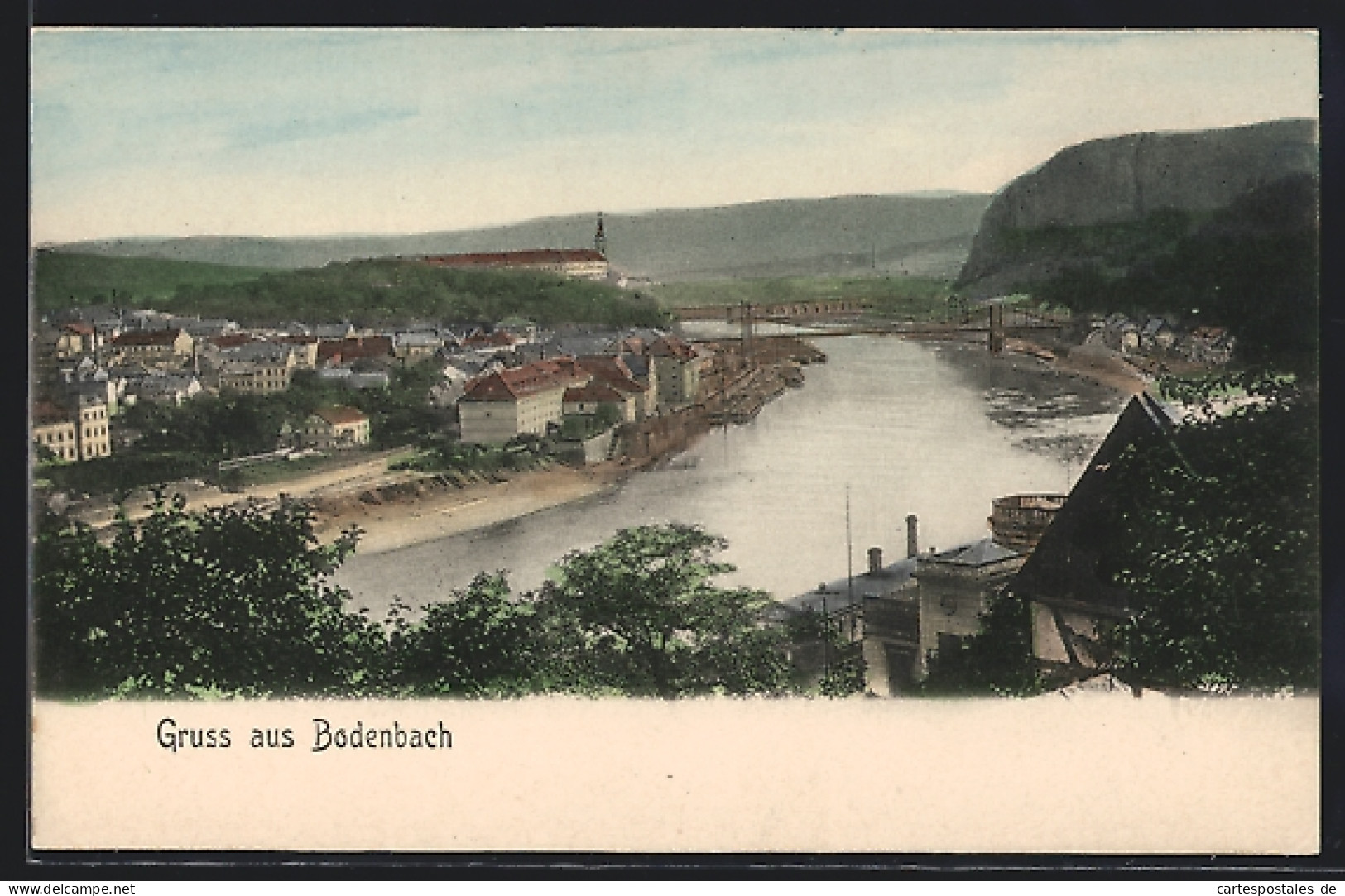 AK Bodenbach, Ortsansicht Mit Brücke  - Tchéquie
