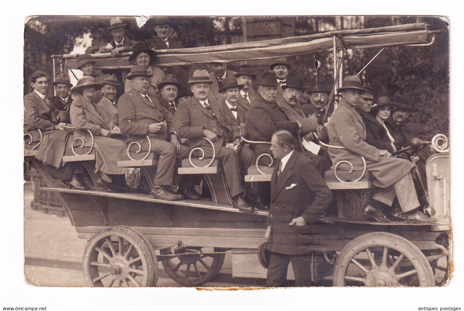 Autobus Omnibus Allemagne Bayern Bavière Carte Photo Argentique 1921 Deutschland Munchen - Lettres & Documents