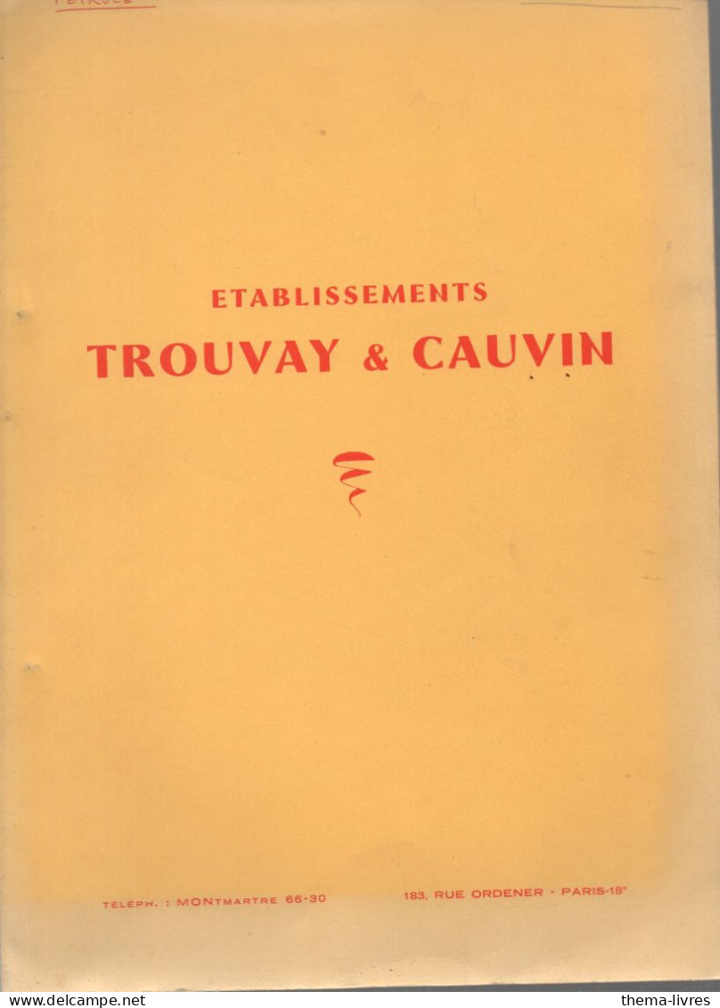 Paris , Catalogue Pièces Mécanique  TROUVAY ET CAUCIN Joints   (CAT7206) - Werbung