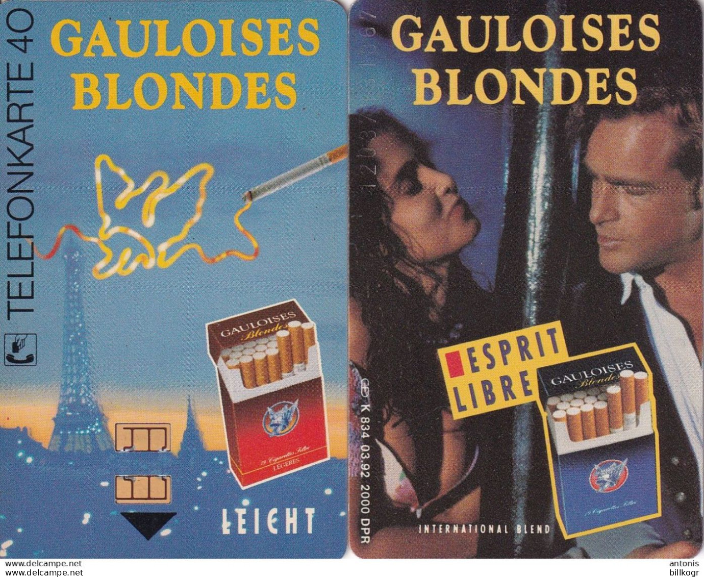 GERMANY - Gauloises Blondes(K 834), Tirage 2000, 03/92, Mint - K-Series : Serie Clientes