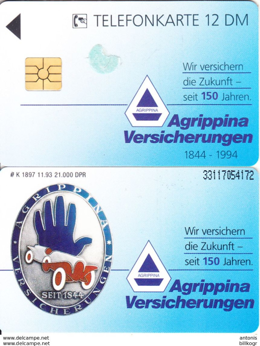 GERMANY - Agrippina Versicherungen(K 1897), Tirage 21000, 11/93, Mint - K-Series : Customers Sets