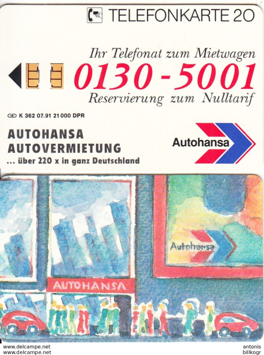 GERMANY - Autohansa(K 362), Tirage 21000, 07/91, Min - K-Series: Kundenserie