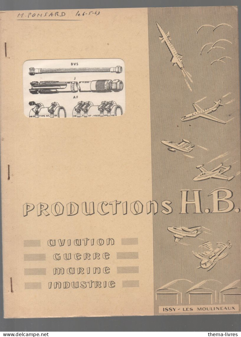 Issy Les Moulineaux  , Catalogue Pièces Mécanique  HB  Aviation Guerre Marine Industrie    (CAT7207) - Publicités