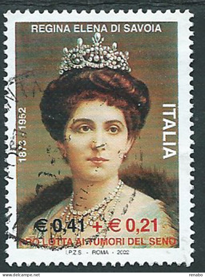 Italia 2002; Regina Elena Di Savoia, 50° Della Sua Morte + Sovrapprezzo. Usato. - 2001-10: Oblitérés