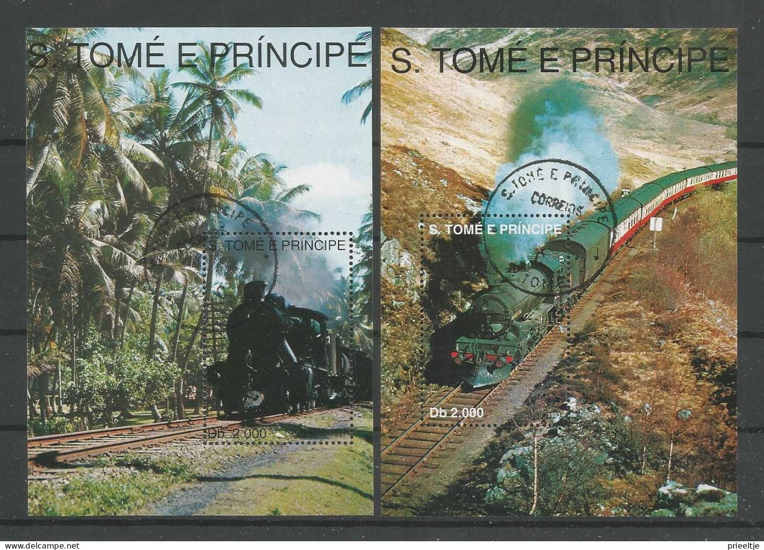 St Tome E Principe 1993 Steam Locs S/S Y.T. BF 142/143 (0) - Sao Tome Et Principe