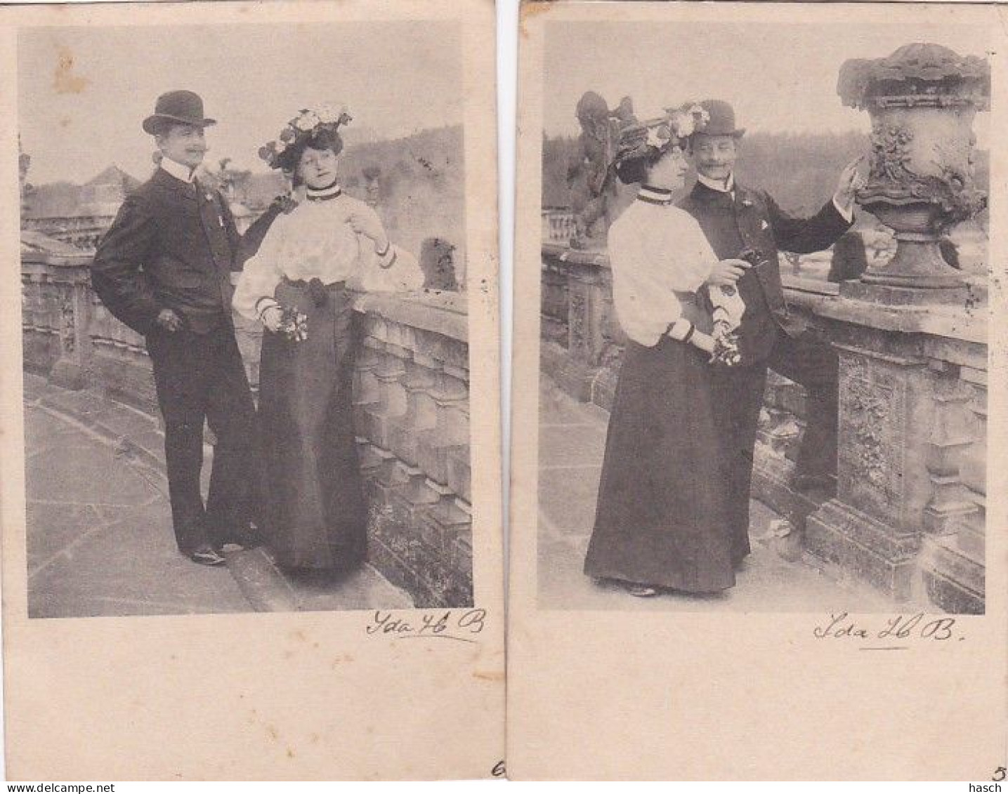 1850	446	Man En Vrouw Aan De Wandel (rond 1900)(6 Kaarten) (zie Hoeken En Randen) - Couples