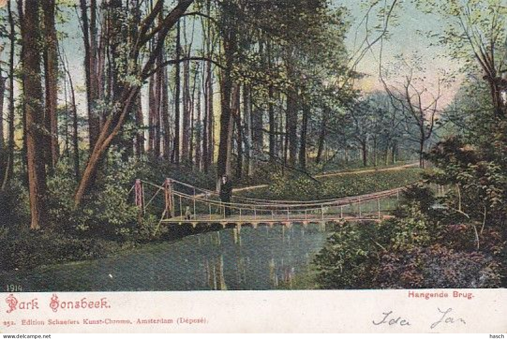 1850	393	Arnhem, Park Sonsbeek, Hangende Brug (rond 1900) - Arnhem