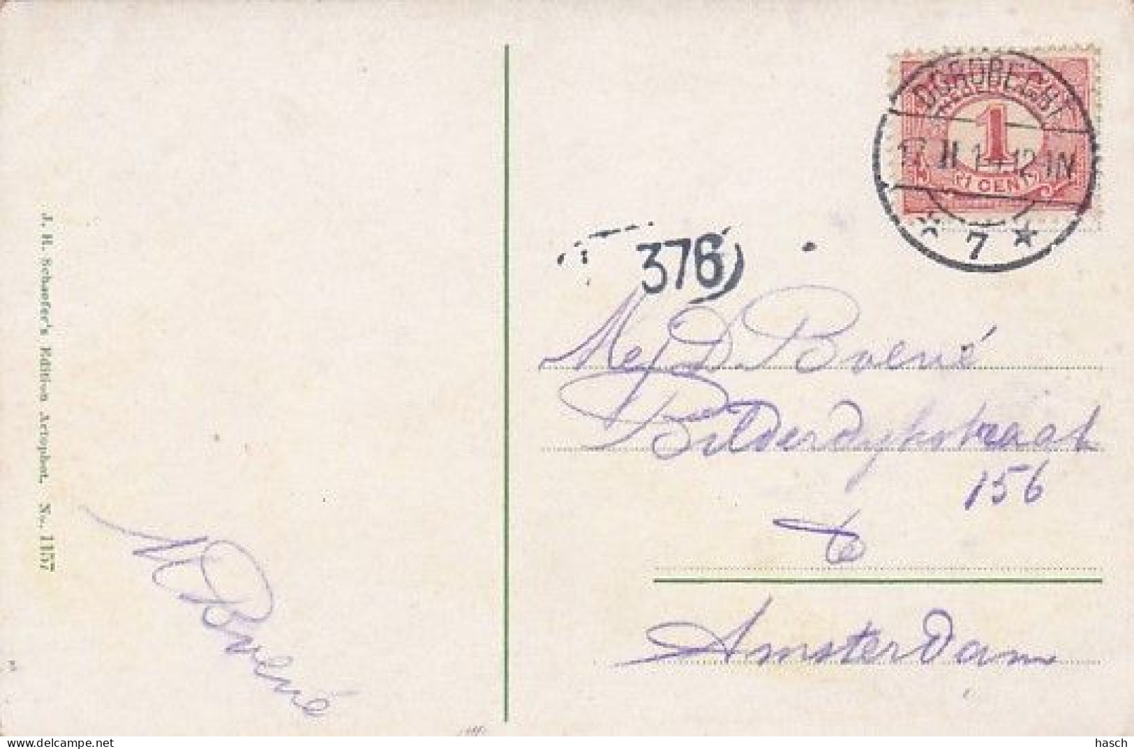 1850	346	Dordrecht, Kalkhaven  (poststempel 1914)(zie Hoeken En Randen) - Dordrecht