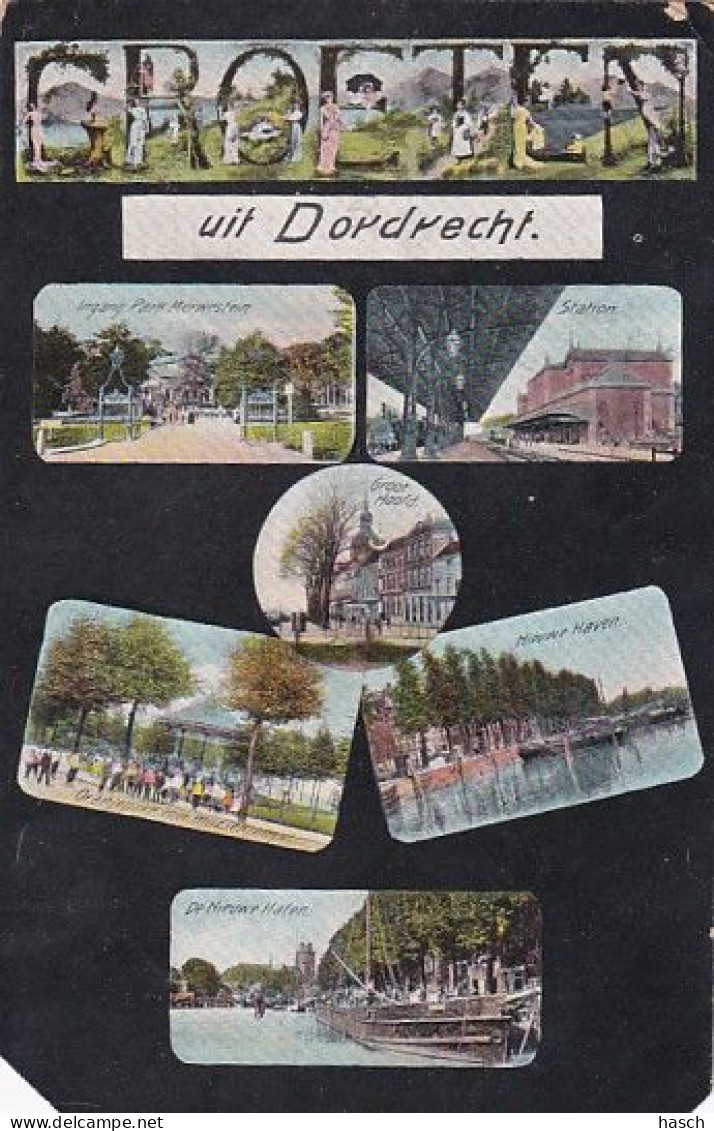 1850	345	Dordrecht, Groeten Uit (zie Hoeken) - Dordrecht