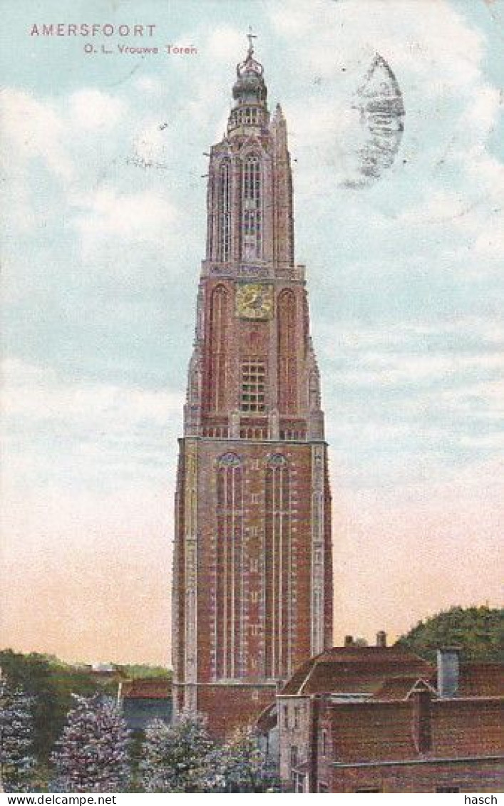 1850	316	Amersfoort, O. L. V. Toren (poststempel 1909)(rechterhoek Boven Een  Kleine Vouw) - Amersfoort