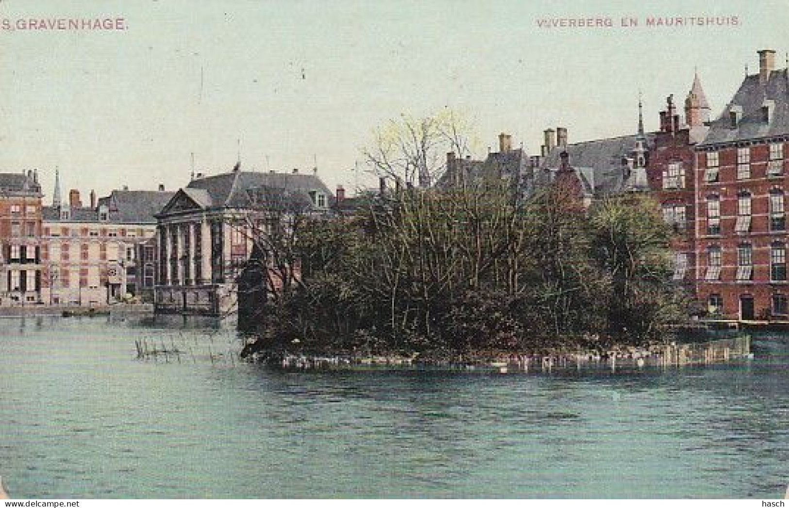 1850	300	's Gravenhage, Vijverberg En Mauritshuis. (poststempel 1907) (zie Hoeken Onder) - Den Haag ('s-Gravenhage)