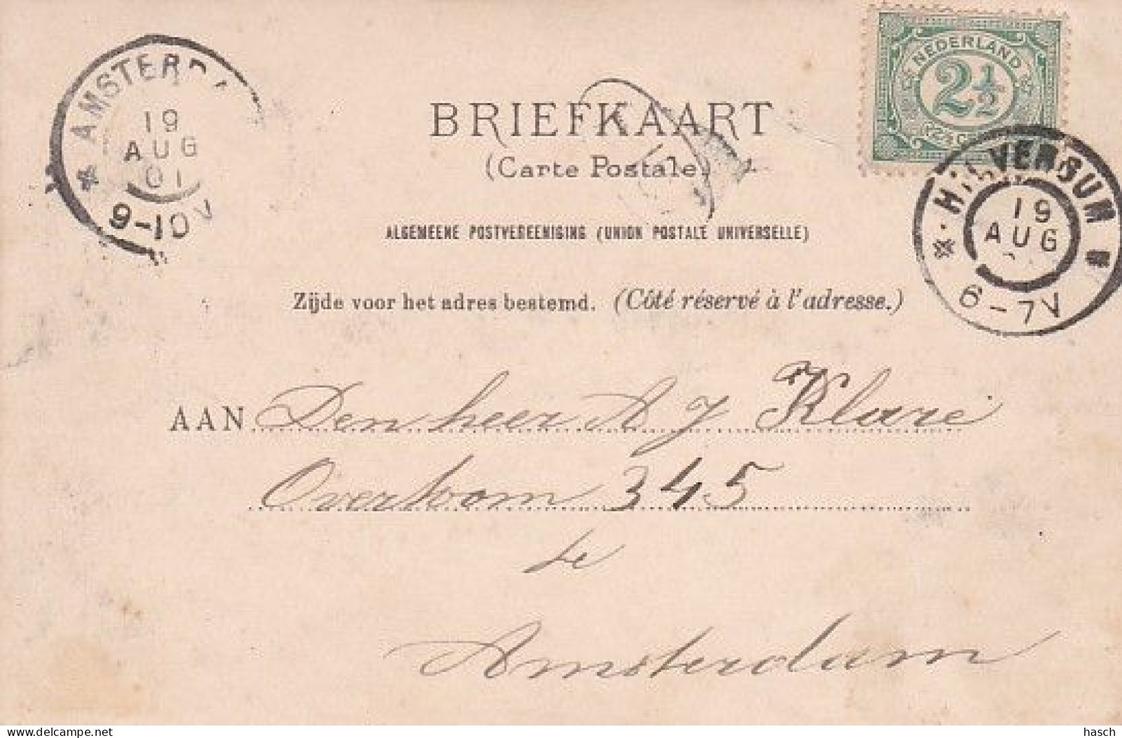 1850	283	Hilversum,  Kurhaus Trompenberg (poststempel 1901)(vouw Zie Achterkant) - Hilversum