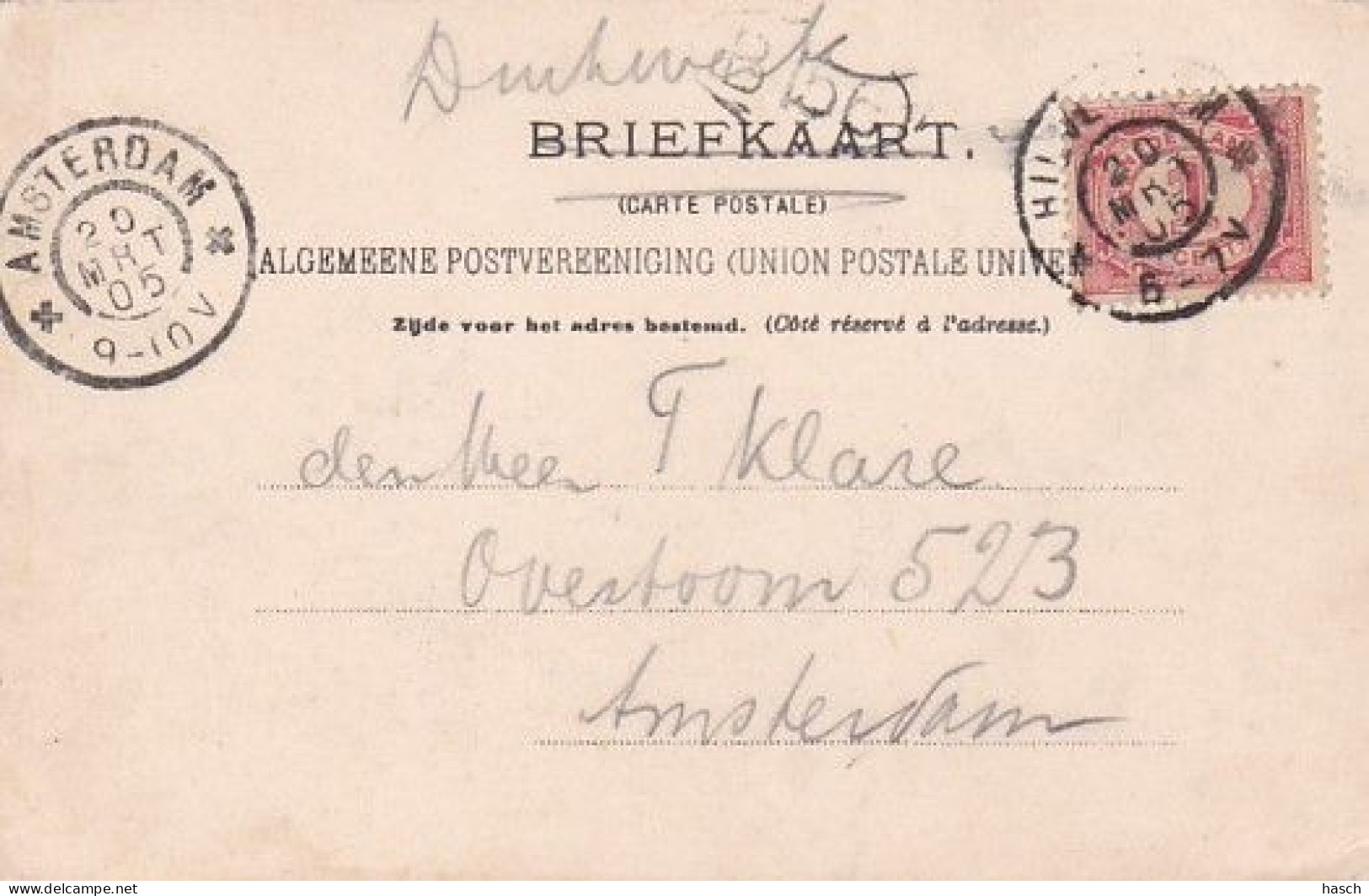 1850	281	Hilversum, Tuin Villa Corvain – Bergweg (poststempel 1905)(in De Hoeken Een Vouwtje) - Hilversum