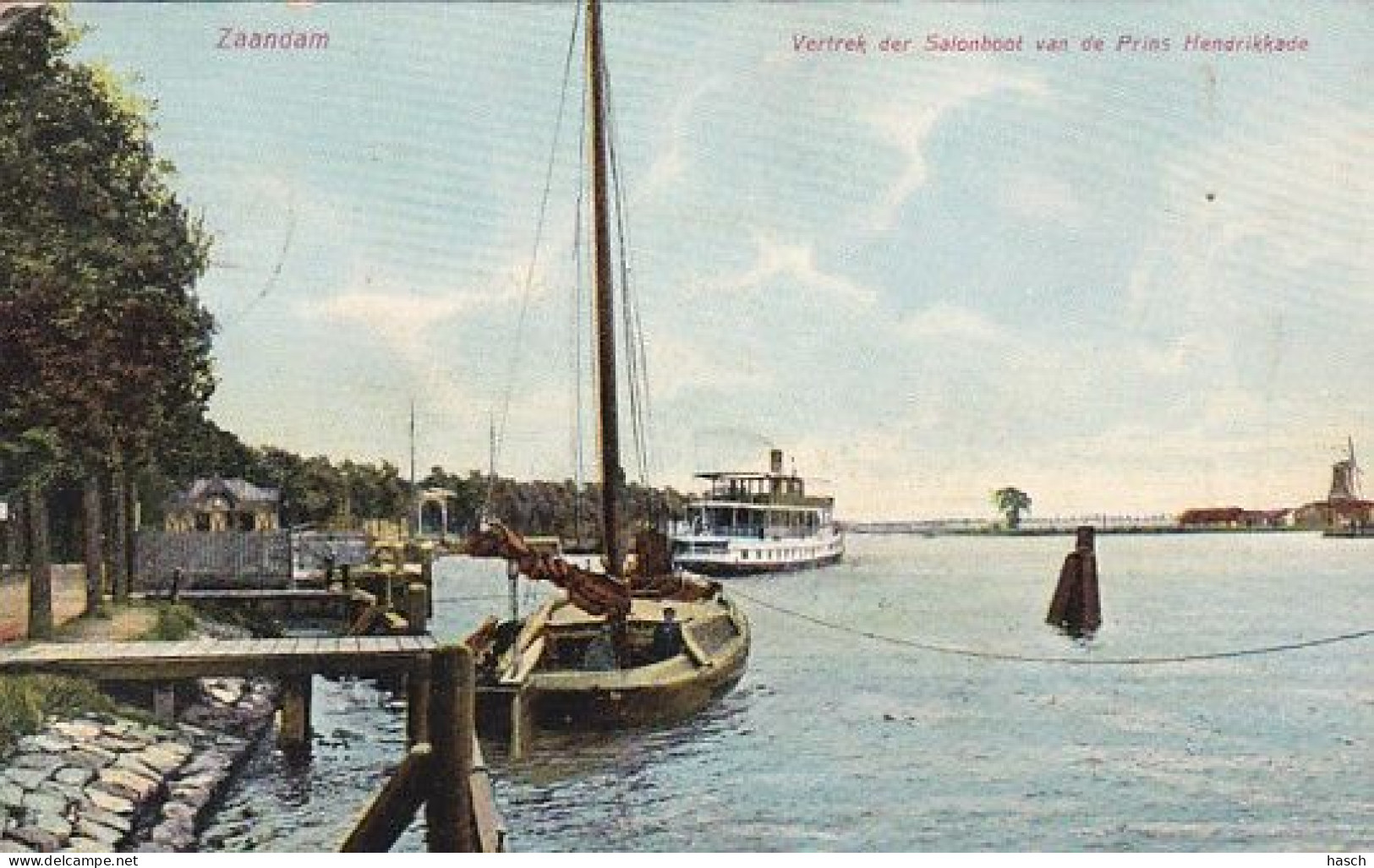 1850	265	Zaandam, Vertrek Der Salonboot Van De Prins Hendrikkade (poststempel 1907) - Zaandam