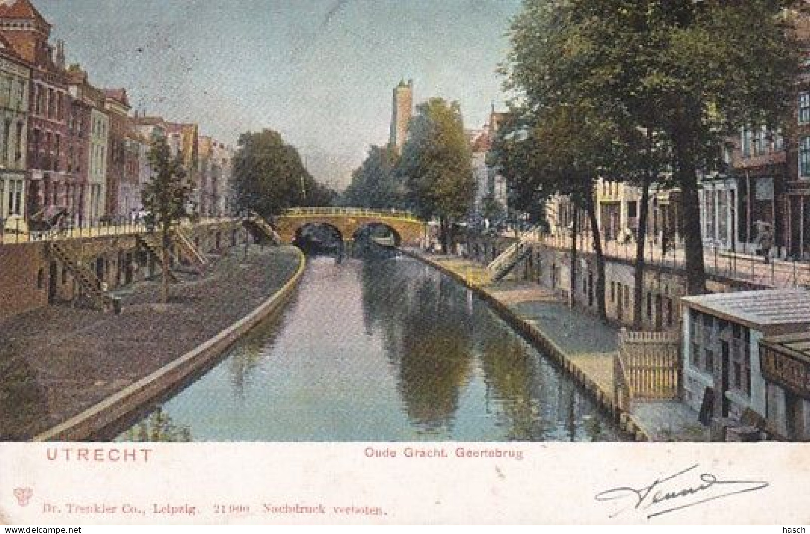 1850	166	Utrecht, Oude Gracht Geertebrug (poststempel 1904) - Utrecht