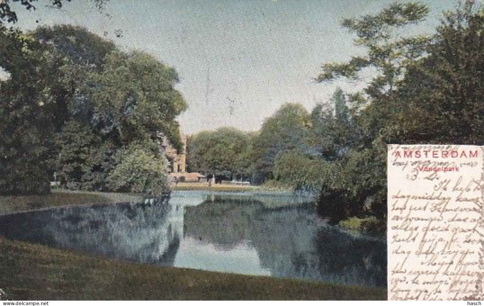 1850	84	Amsterdam, Vondelpark (poststempel 1904)(linksonder Een Kleine Vouw) - Amsterdam