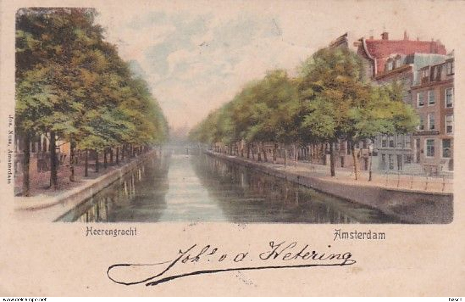 1850	76	Amsterdam, Heerengracht (poststempel 1900)(minuscule Vouwen In De Hoeken) - Amsterdam