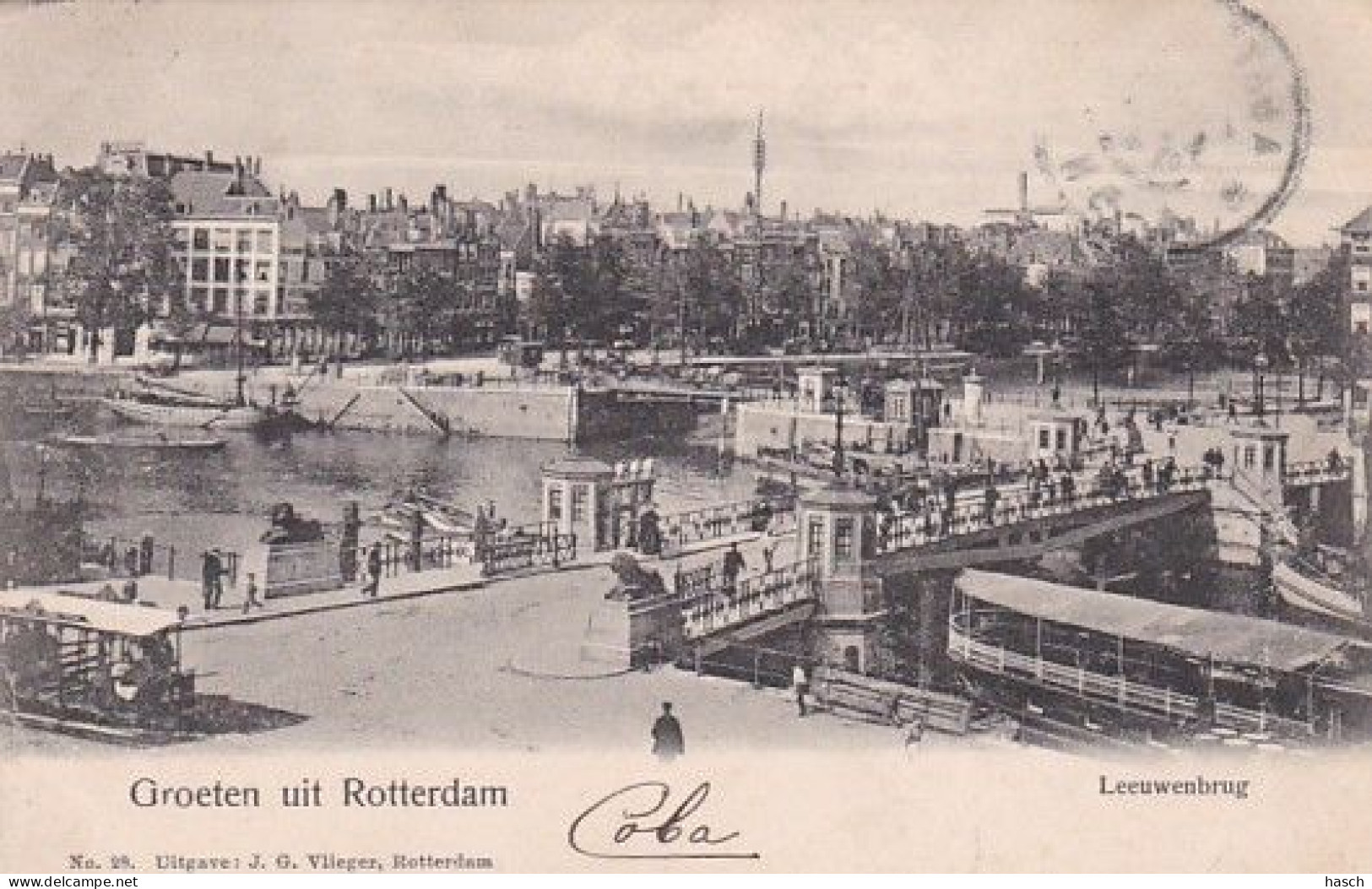 1850	30	Rotterdam, Leeuwenbrug (poststempel 1904)(minuscule Vouwen In De Hoeken) - Rotterdam