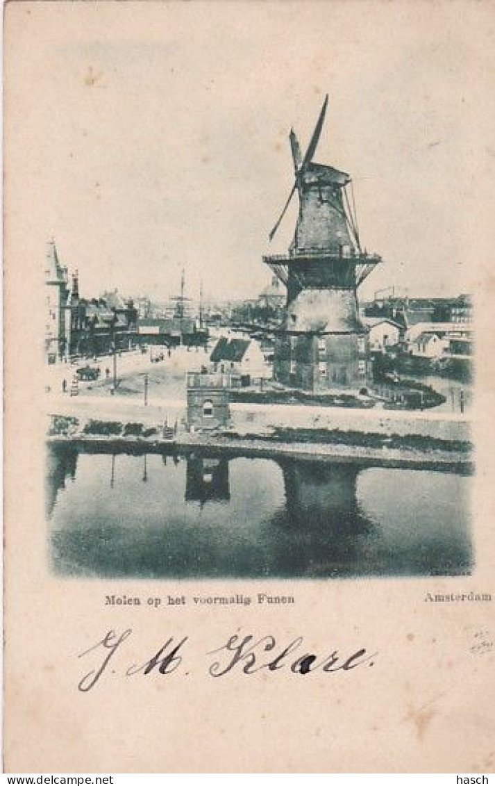 1850	6	Amsterdam, Molen Op Het Voormalige Funen. (Paltrok Houtzaagmolen De Jager)(postempel 1900)  - Amsterdam