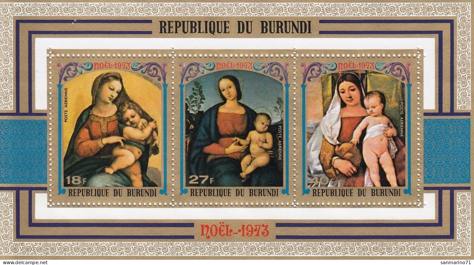 BURUNDI Block 74,unused,Christmas 1973,hinged (*) - Unused Stamps