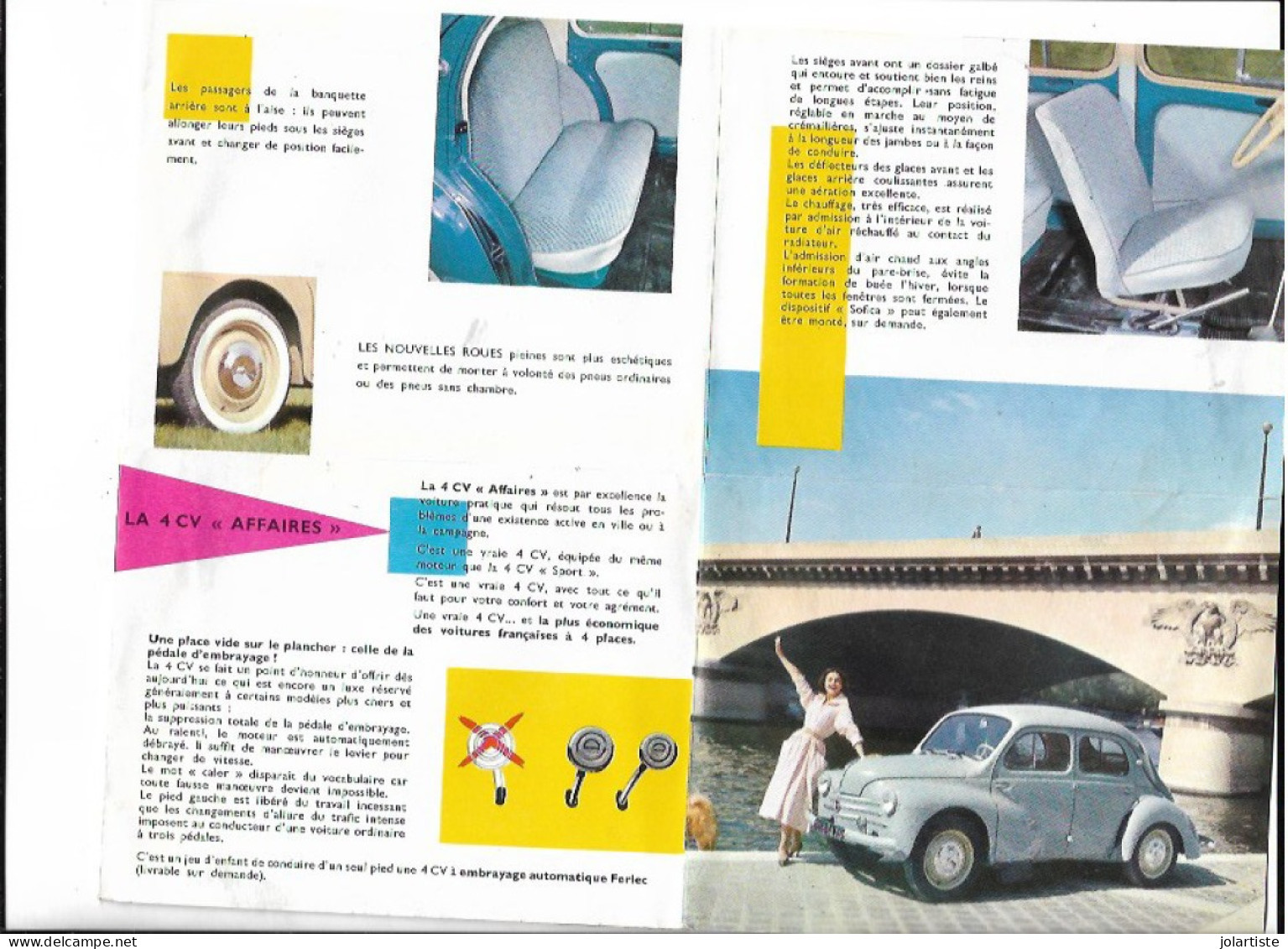 Publicite Voiture Renault 4 Cv 1958 12 Pages 135mm X 105 Mm N0174 - Otros & Sin Clasificación
