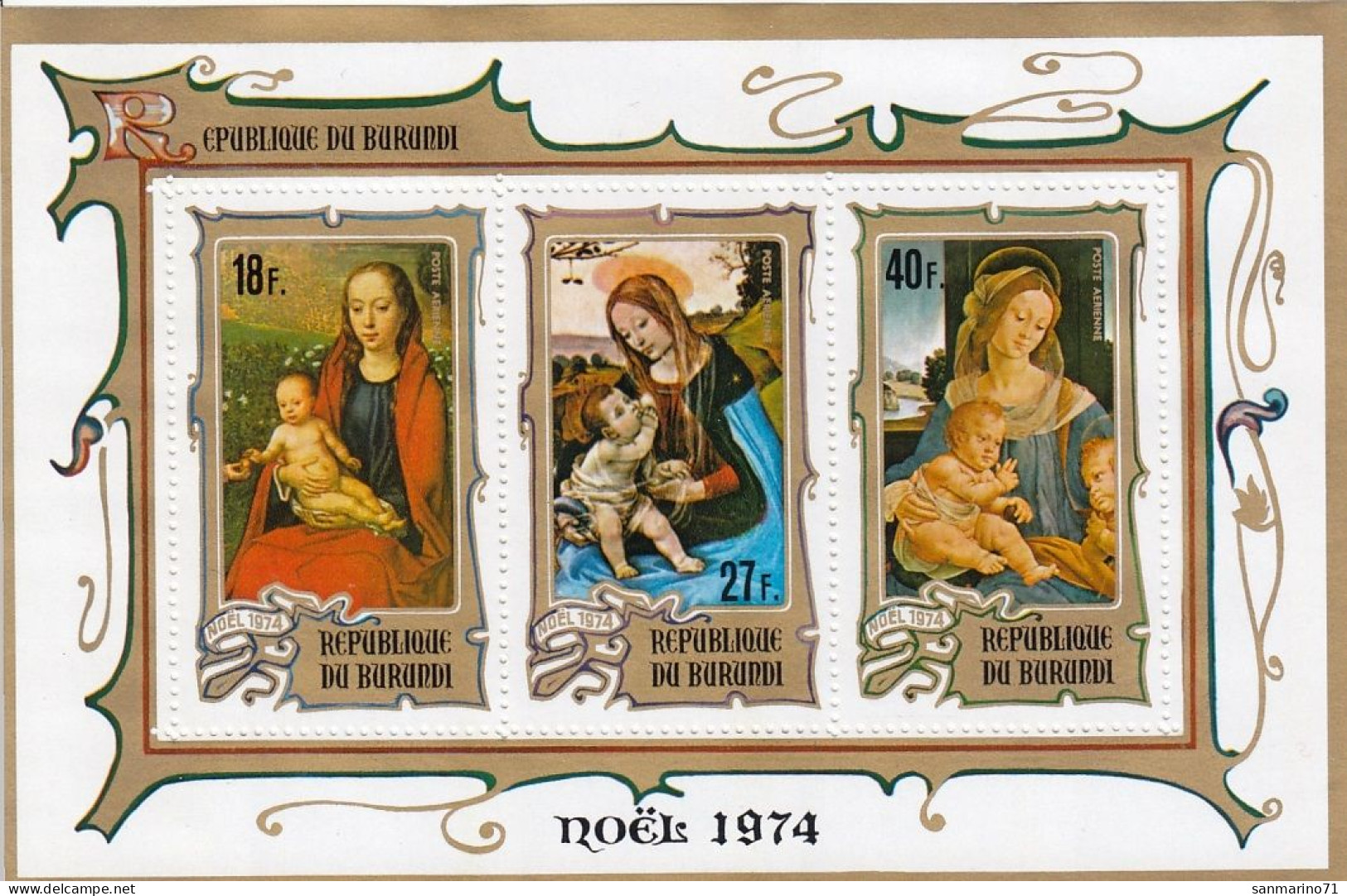 BURUNDI Block 83,unused,Christmas 1974,hinged (*) - Neufs