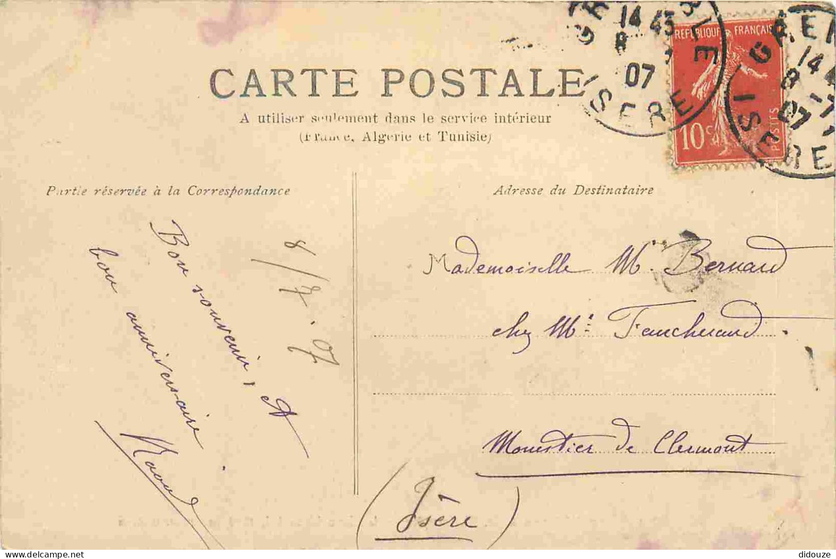 38 - Isère - Le Lac Lauvitel - Animée - Précurseur - CPA - Oblitération Ronde De 1907 - Etat Carte Qui Commence à Se Déc - Autres & Non Classés