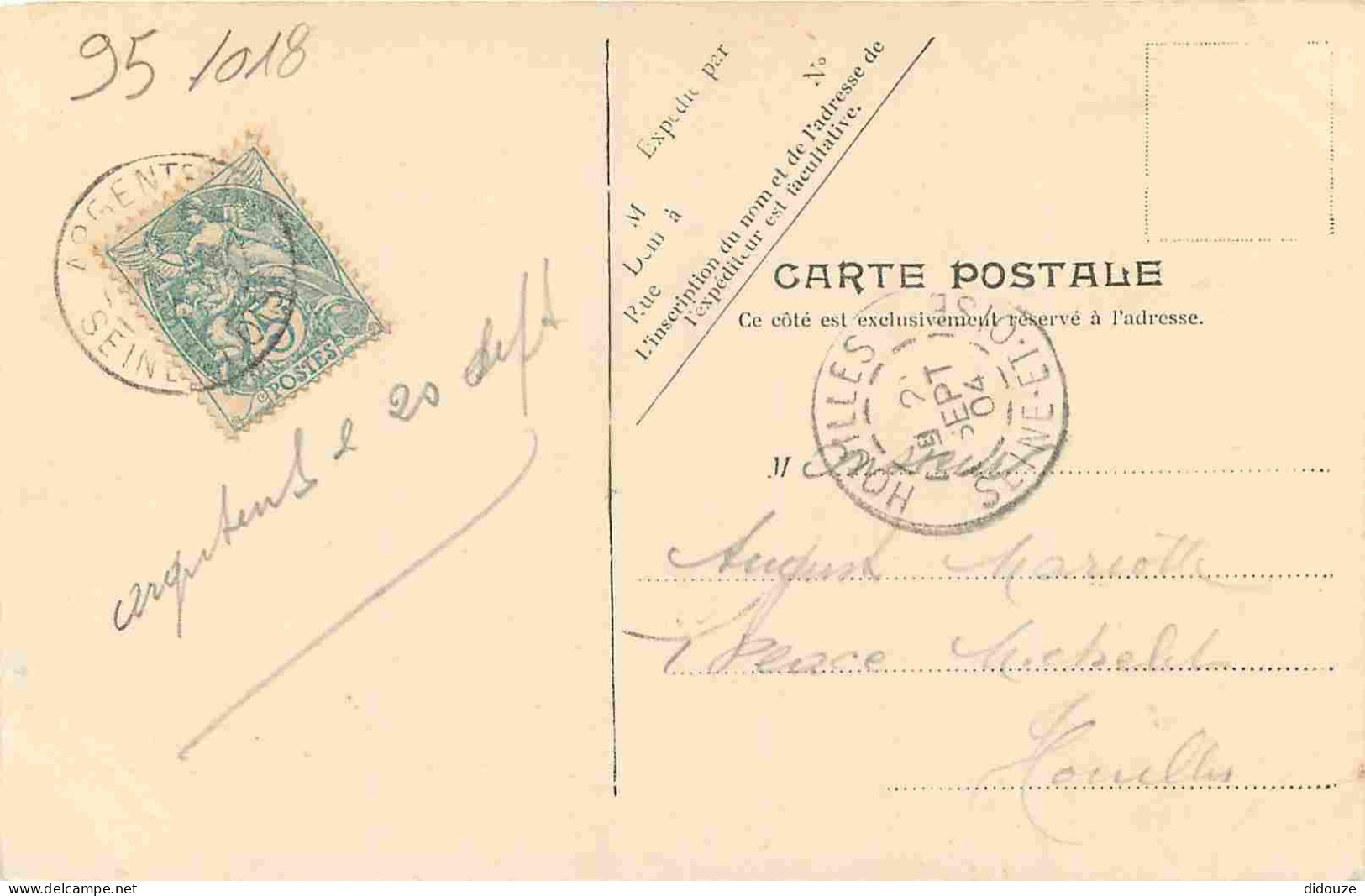 95 - Argenteuil - Chapelle Du Val - Animée - CPA - Oblitération Ronde De 1904 - Etat Abimée Sur Le Haut - Voir Scans Rec - Argenteuil