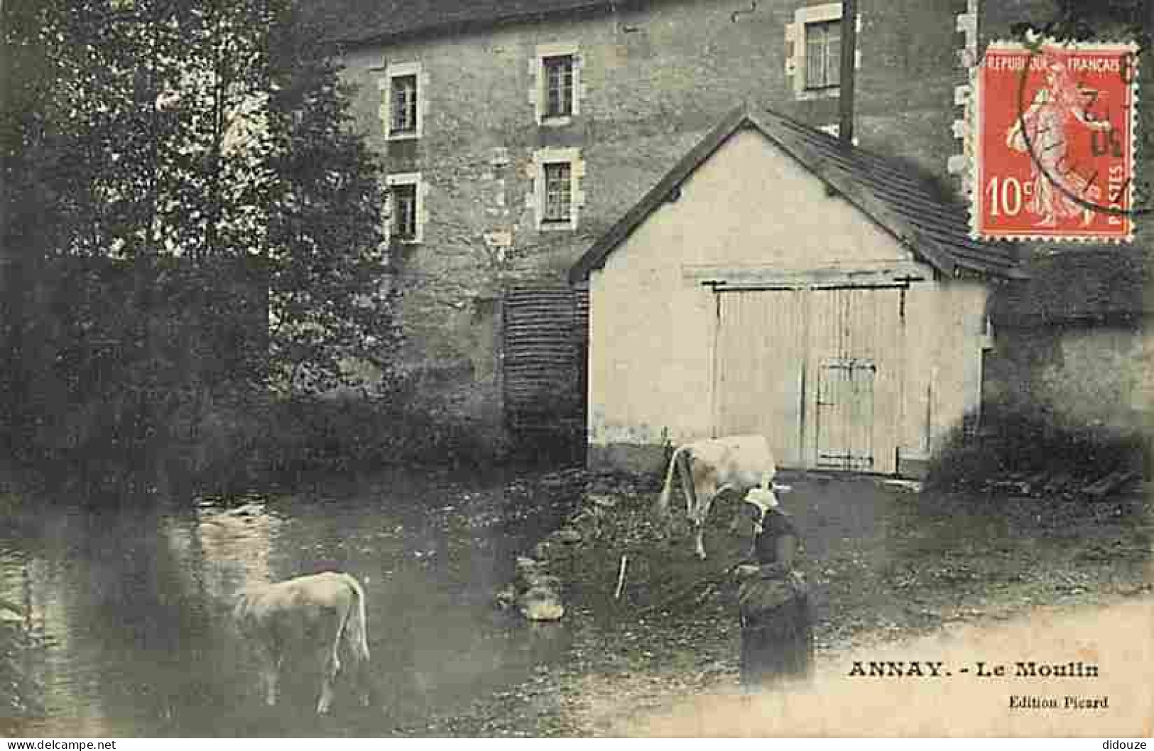 58 - Annay - Le Moulin - Animée - Vaches - CPA - Voir Scans Recto-Verso - Andere & Zonder Classificatie