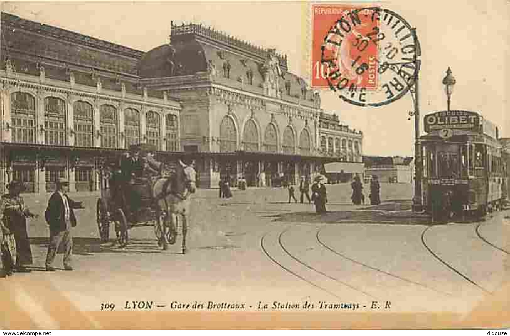 69 - Lyon - Gare Des Brotteaux - La Station Des Tramways - Animée - Superbe Oblitération - CPA - Voir Scans Recto-Verso - Sonstige & Ohne Zuordnung