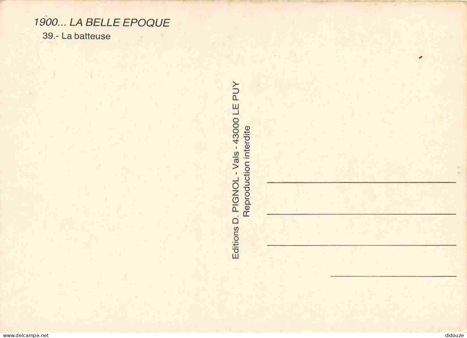 Reproduction CPA - Paysans - 1900 La Belle Epoque - La Batteuse - CPM - Carte Neuve - Voir Scans Recto-Verso - Farmers