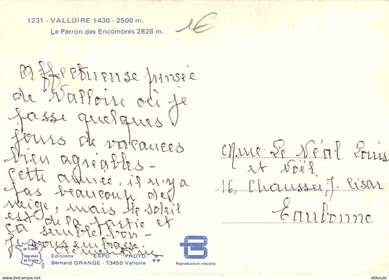 73 - Valloire - Vue Générale - Le Perron Des Encombres 2828 M - CPM - Voir Scans Recto-Verso - Other & Unclassified