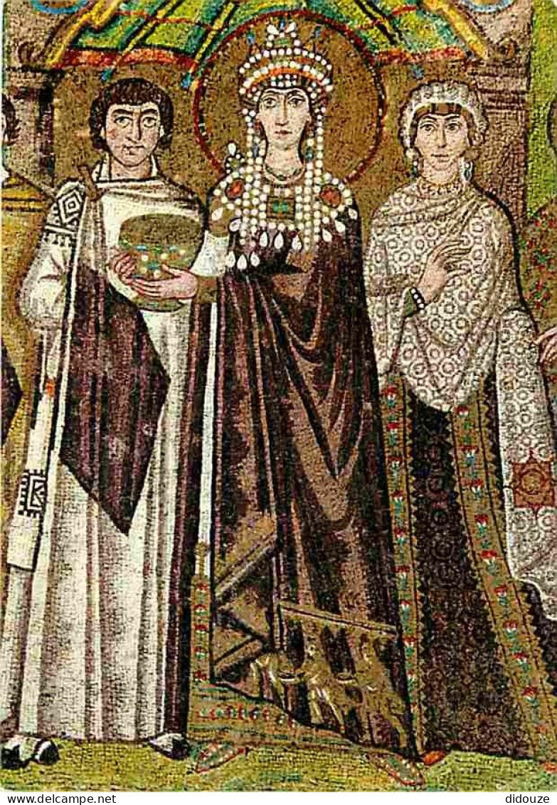 Art - Mosaique Religieuse - Ravenna - Eglise De Saint Vital - L'Impératrice Théodora Et Sa Cour - CPM - Voir Scans Recto - Gemälde, Glasmalereien & Statuen