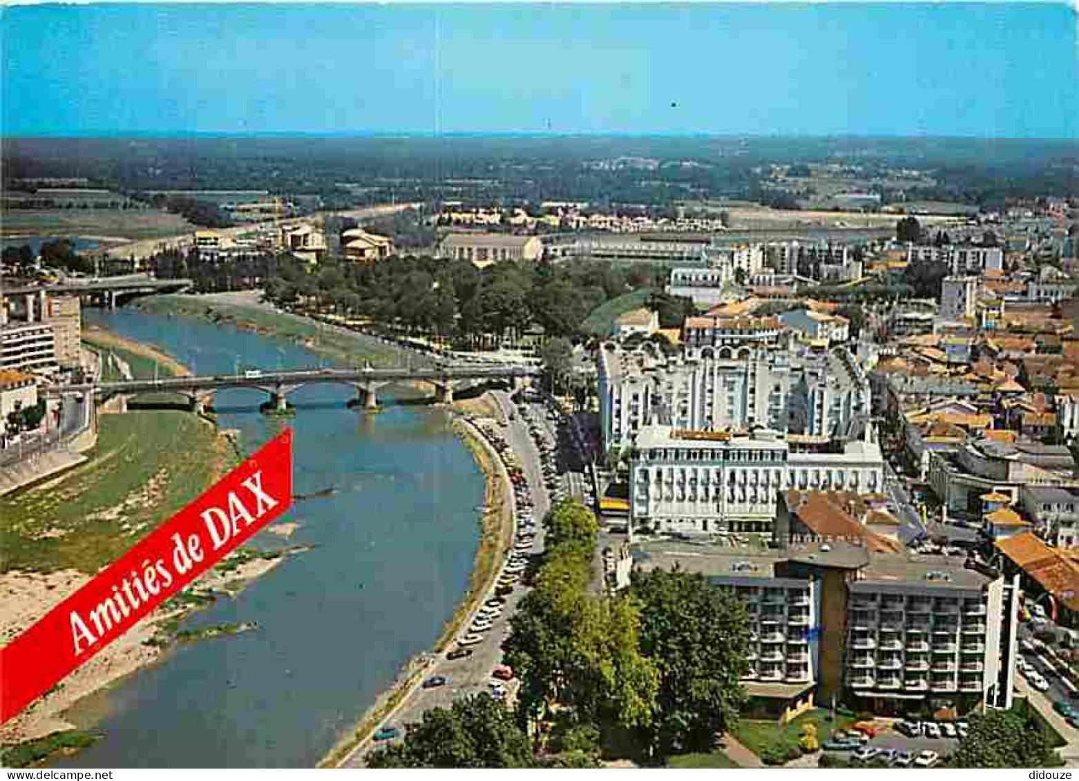 40 - Dax - Vue Aérienne - Les Rives De L'Adour Avec Les Hotels - Le Miradour - L'Hotel Thermal - Le Splendid - CPM - Voi - Dax
