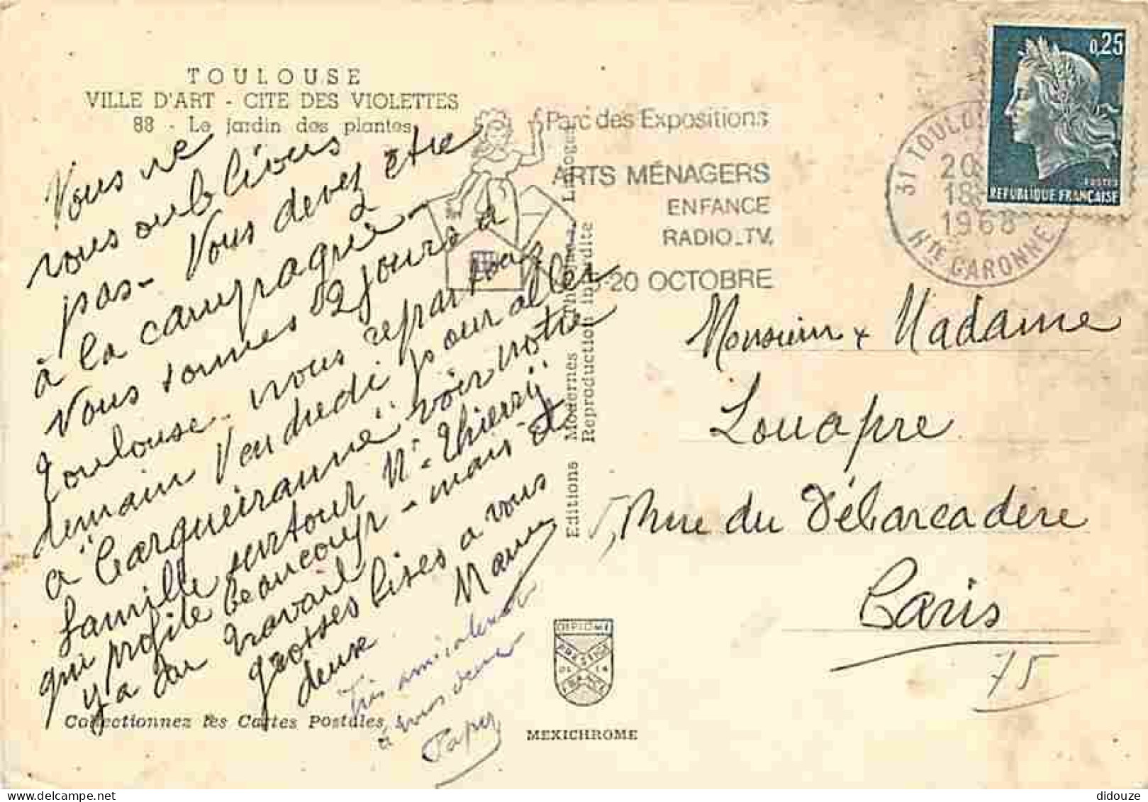 31 - Toulouse - Le Jardin Des Plantes - Fleurs - Flamme Postale - CPM - Voir Scans Recto-Verso - Toulouse