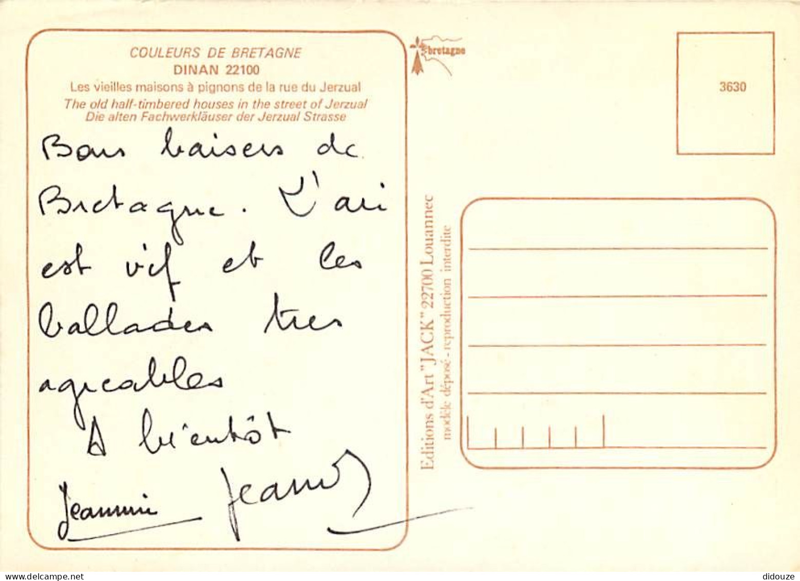 22 - Dinan - Les Vieilles Maisons à Pignons De La Rue Du Jerzual - CPM - Voir Scans Recto-Verso - Dinan