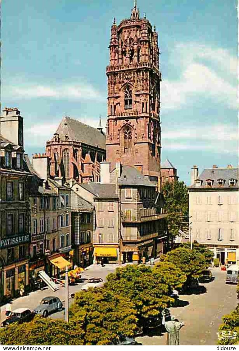 12 - Rodez - La Cathédrale Notre-Dame Et La Place De La Cité - Automobiles - Commerces - CPM - Voir Scans Recto-Verso - Rodez