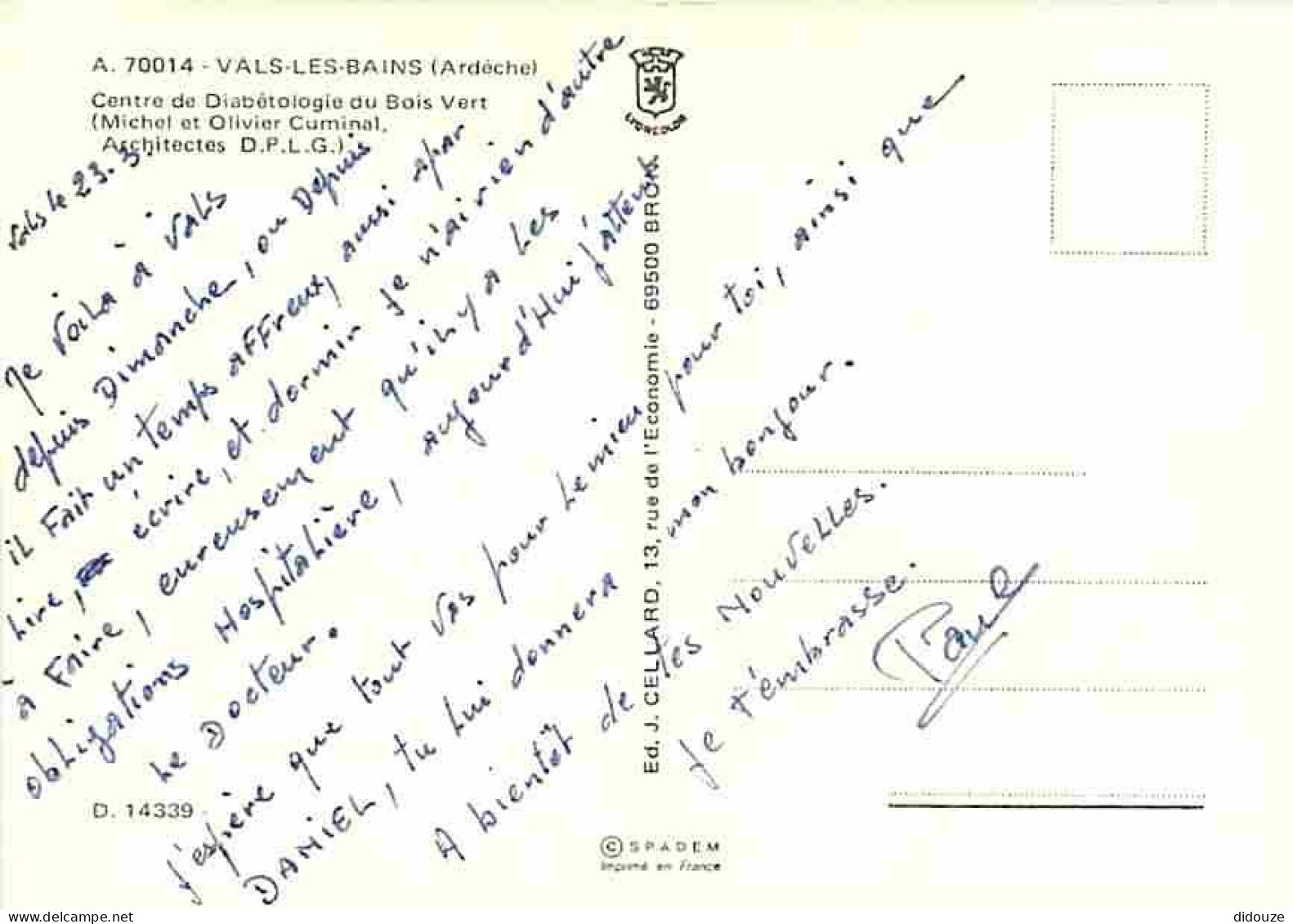 07 - Vals Les Bains - Centre De Diabétologie Du Bois Vert - CPM - Voir Scans Recto-Verso - Vals Les Bains