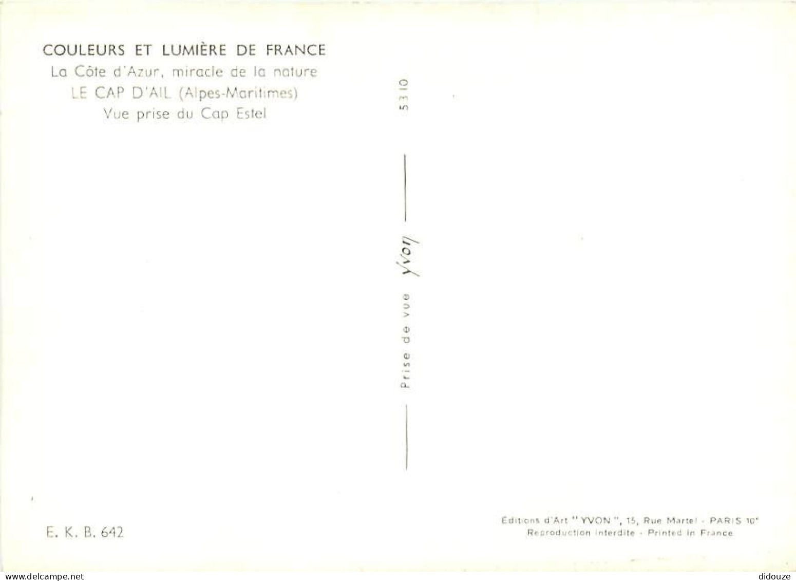 06 - Alpes Maritimes - Le Cap D'Ail - Vue Prise Du Cap Estel - CPM - Carte Neuve - Voir Scans Recto-Verso - Autres & Non Classés
