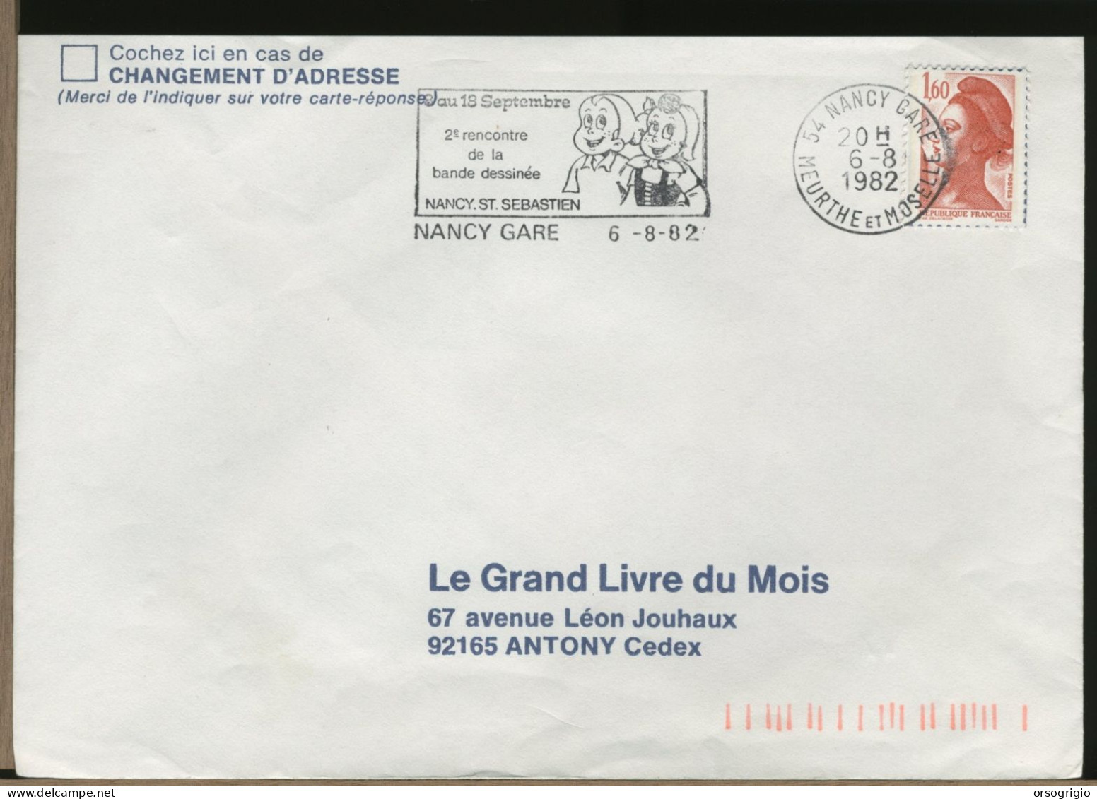 FRANCIA FRANCE -  NANCY 1982 - BANDE DESSINEE - COMICS - FUMETTO - Oblitérations Mécaniques (Autres)