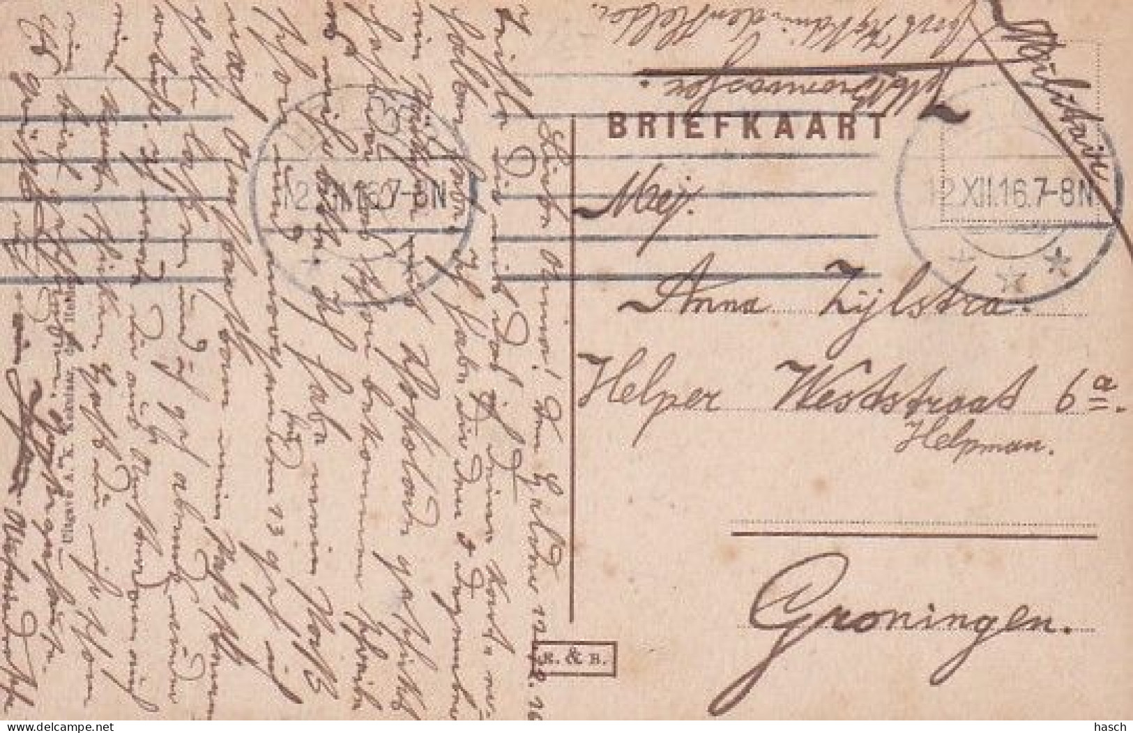 1854	162	De Helder, Kanaalweg Met Postkantoor (poststempel 1916) - Den Helder