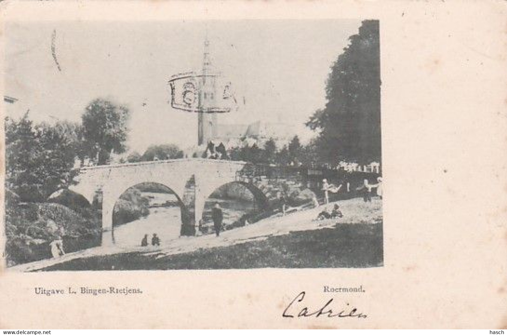 1854	193	Roermond, Maria Theresia Brug (op Achtergrond Christoffel Kathedraak)(poststempel 1900.1854	193	Roermond, Maria - Roermond