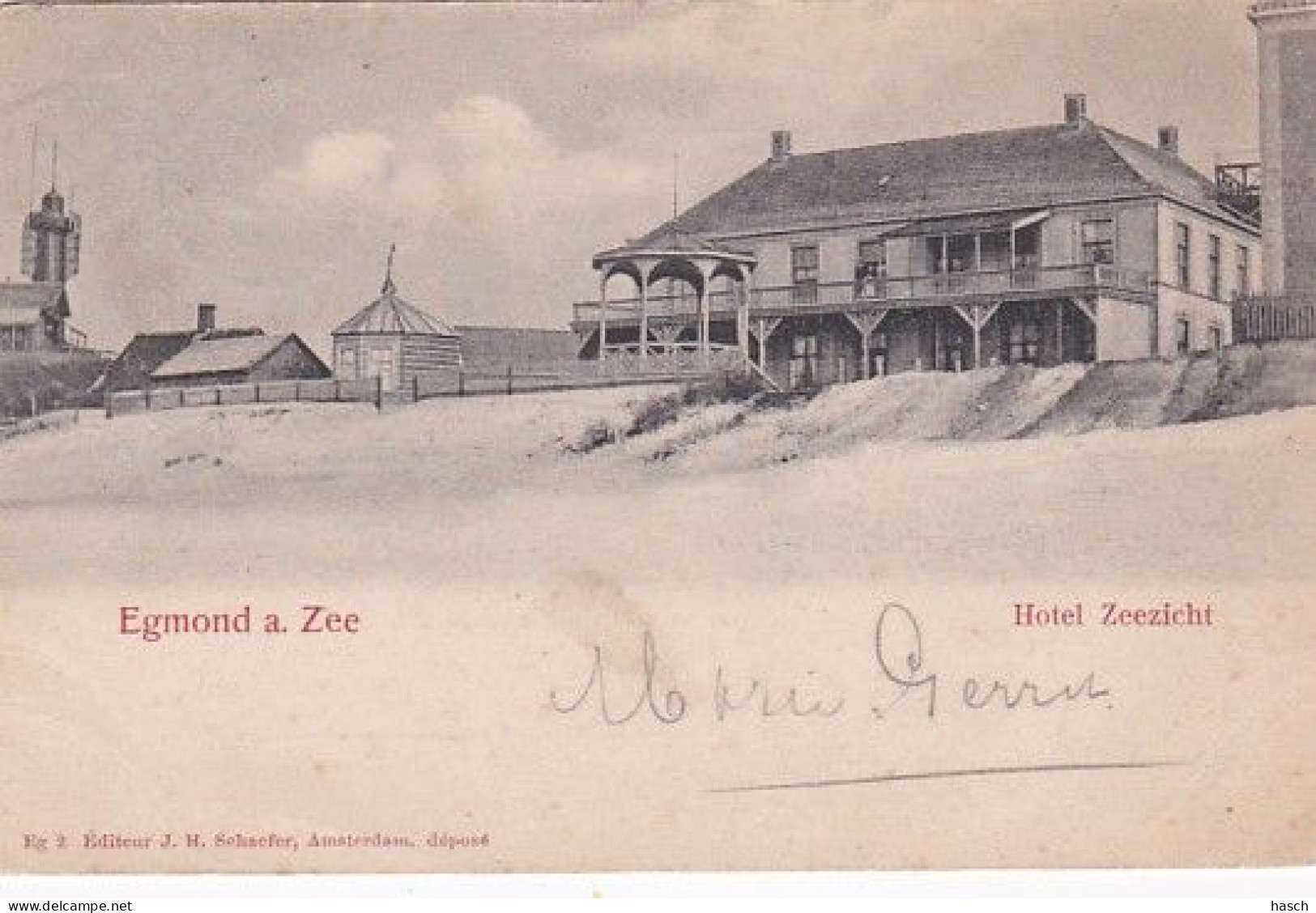 1854	153	Egmond Aan Zee, Hotel Zeezicht (poststempel 1902) - Egmond Aan Zee