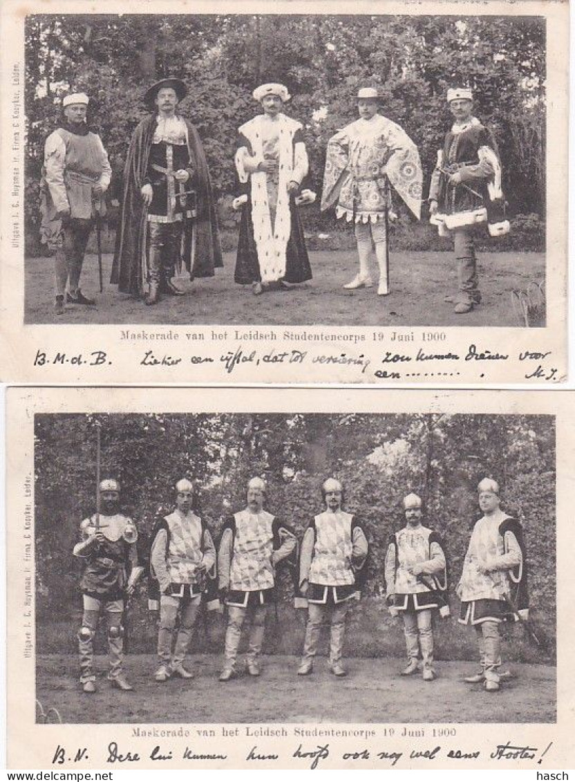 1854	140	Maskerade Van Het Leidsch Studentencorps 19 Juni 1900 (2 Kaarten) - Leiden