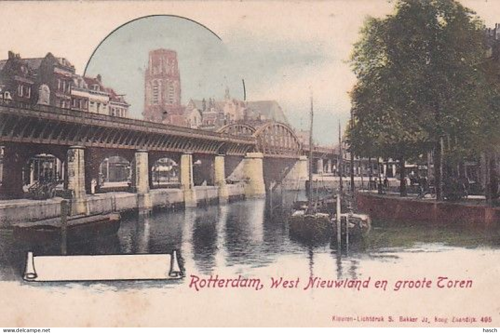 1854	113	Rotterdam,  West Nieuwland En Groote Toren (poststempel 1902) - Rotterdam