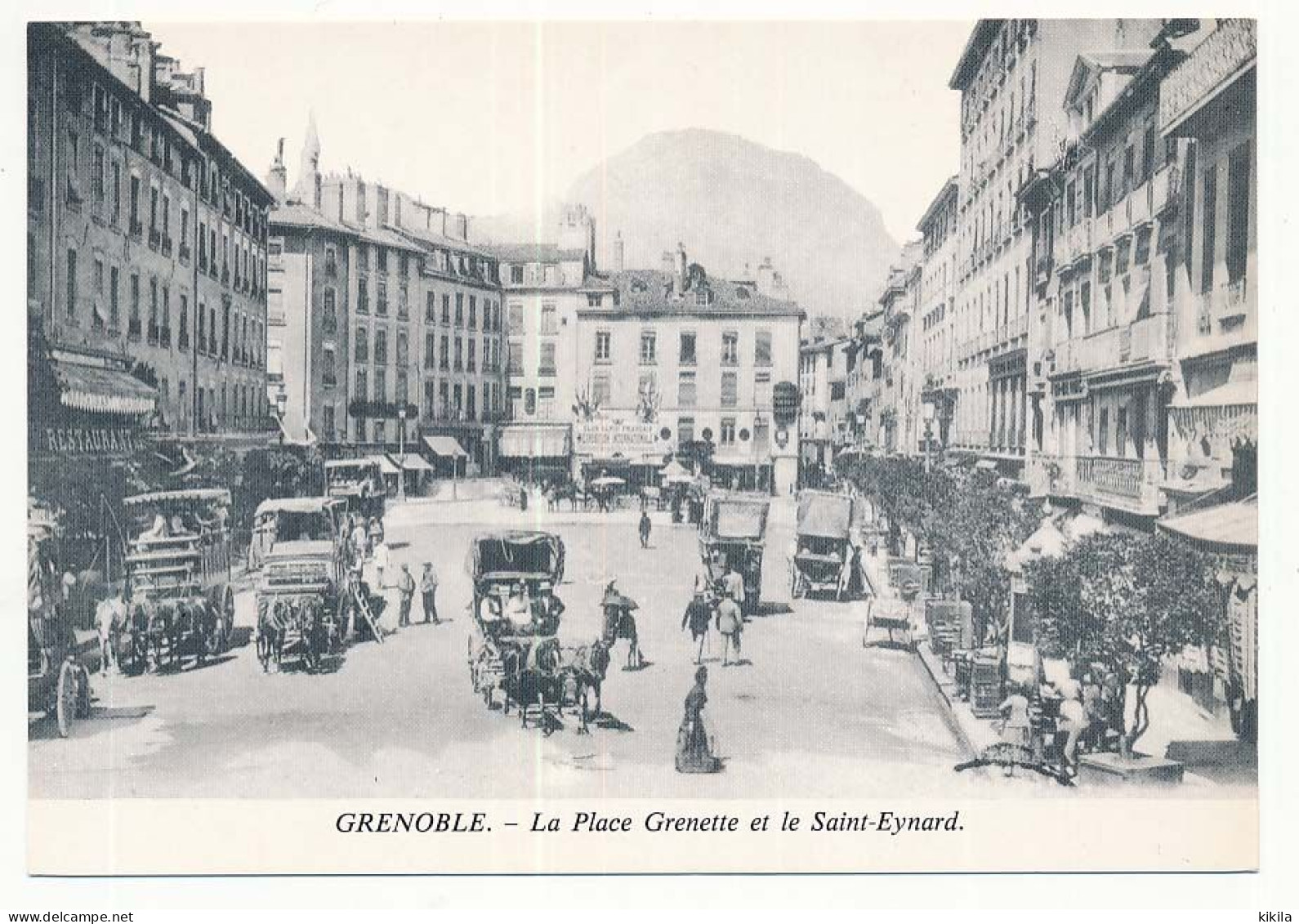 CPSM / CPM 10.5 X 15 Isère GRENOBLE En 1900 La Belle époque Ou Les Années Folles La Place Grenette Et Le Saint-Eynard - Grenoble