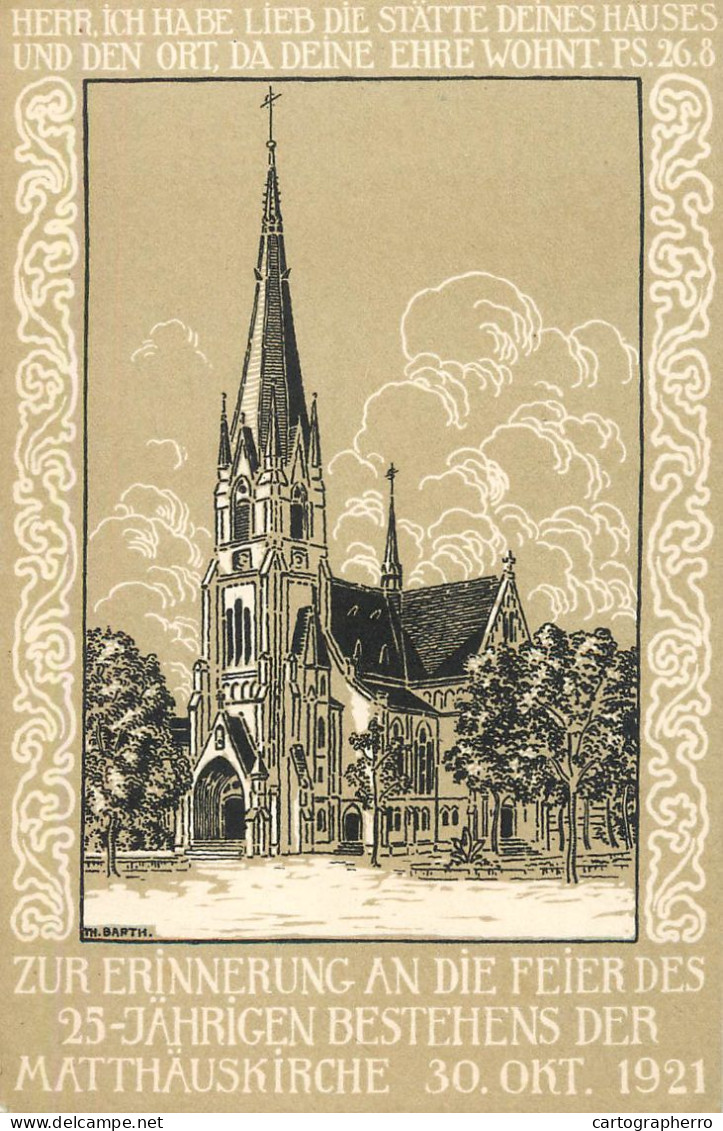 Basel Zur Erinnerung An Die Feier Des 25 Jährigen Bestehens Der Matthauskirche 1921 Th. Barth Postkarte - Bâle