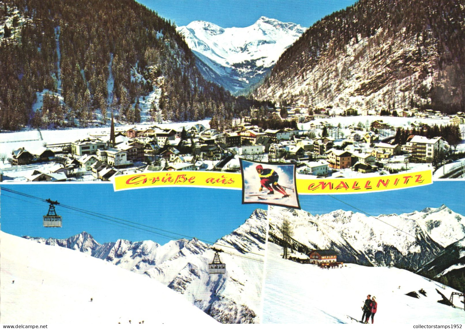 MALLNITZ, CARINTHIA, MULTIPLE VIEWS, ARCHITECTURE, MOUNTAIN, CABLE CAR, SKI RESORT, AUSTRIA, POSTCARD - Mallnitz